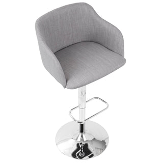 Daniella - Contemporary Adjustable Barstool With Swivel - Light Gray