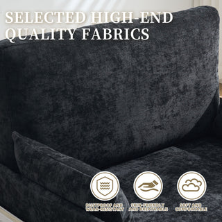 Mid Century Modern Foldable Sofa Bed, 3 In 1 Convertible Sleeper With 3 Pillows