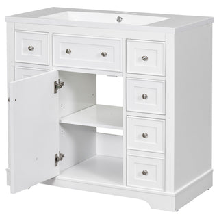 Modern Bathroom Vanity With Sink Combo, 6 Drawers And 1 Cabinet