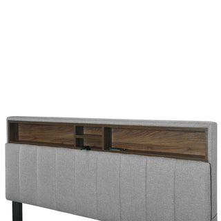 Upholstered Platform Bed With Storage Headboard, Trundle & 2 Drawers And A Set Of Sockets & USB Ports