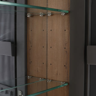 14" Bathroom Mirror Cabinet With Adjustable Shelves, Wall Mounted Medicine Storage Cabinet Frame With Soft Closing Hinges - Imitative Oak