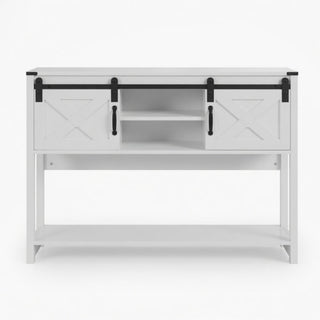 Farmhouse Entryway Table With Sliding Barn Door