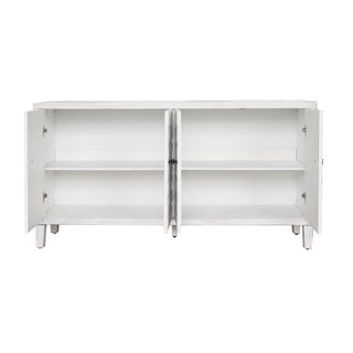 Accent Cabinet 4 Door Wooden Cabinet Sideboard Buffet Server Cabinet Storage Cabinet, For Living Room, Entryway, Hallway, Office, Kitchen And Dining Room - White Wash