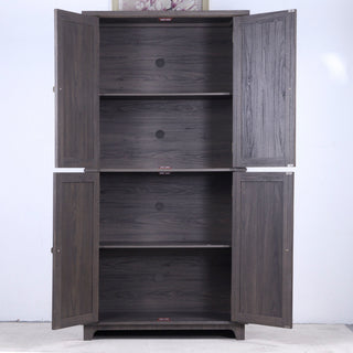 Modern Sideboard Buffet With 4 Mirrored Doors, Adjustable Shelves