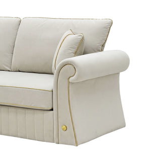 Sofa With Rolled Arms, 3 Seater Couch, Living Room Accent