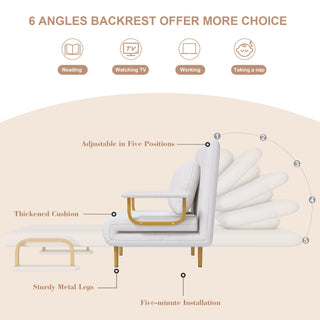 3 In 1 Convertible Folding Sofa Bed With Adjustable Backrest And Pillow