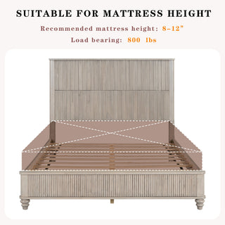 Platform Bed Frame & Tall Headboard