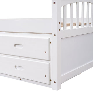 Platform Storage Bed Solid Wood Bed With 6 Drawers