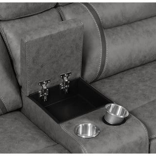 Barton - Upholstered Power Reclining Sectional Sofa - Gray
