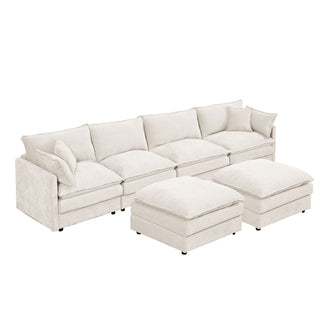 Modular U Shaped Sectional Sofa, 4 Seater Comfy Cloud Couch