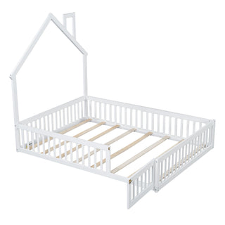 House Platform Bed With Guardrail