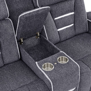 Austin - Recliner With Storage Arms - Gray