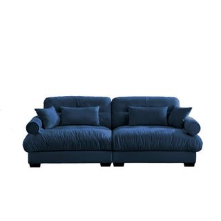 Modern Sofa With Bolstered Armrests And Pillows