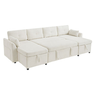 U-Shaped Sectional Sofa Bed With Storage And USB Ports