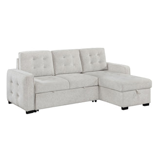 Gustavo - Sofa, Pull Out Bed, Storage Chaise, USB And Cup Holders - Beige