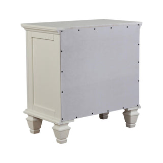 Cottage 3 Drawer Nightstand With Pull Out Tray - Cream White