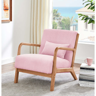 Upholstered Armchair With Back Support Pillow