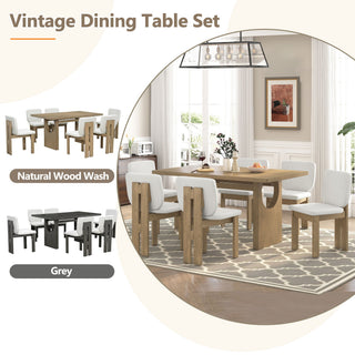 Dining Table Set For 6 With Upholstered Chairs