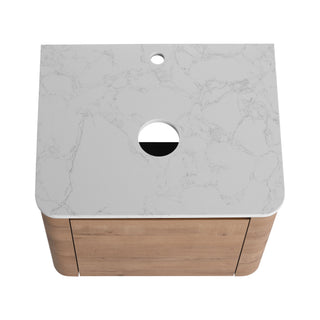 Wall Mounted Bathroom Vanity With Art Sink & 1 Soft Close Door
