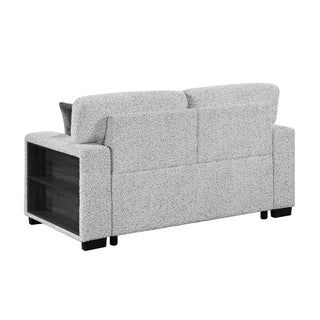 Prato - Loveseat With Storage And USB - Gray