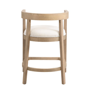 Modern Rubberwood Counter Stool Set With Upholstered Seats