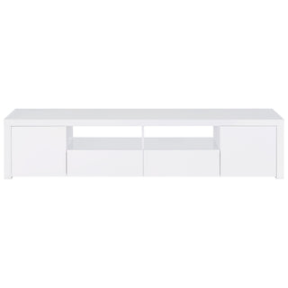 Garner - 2 Door Stand With Drawers Media Console - Gloss White