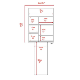 Wall Foldable Table With Multiple Shelves - White