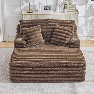 Oversized Chaise Lounge Chair Indoor With Pillows For Living Room