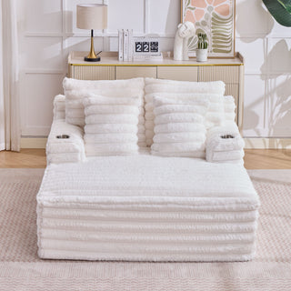 Oversized Chaise Lounge Chair Indoor With Pillows For Living Room