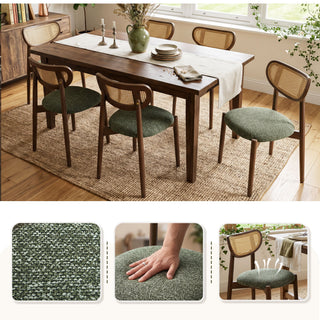 Rattan Side Dining Chairs For Kitchen (Set of 2)