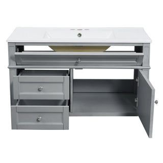 Modern Wall Mounted Floating Cabinet With Double Drawer And Sink