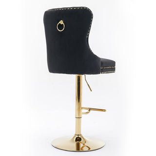 Thick Swivel Barstools Adjusatble Seat Height From 25-33", Modern Upholstered Bar Stools With Backs Comfortable Tufted For Home Pub And Kitchen Island (Set of 2)