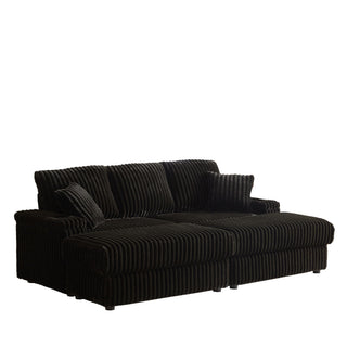 3 Seater Sofa With 2 Ottomans For Living Room