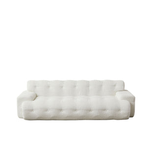 Cloud Series Minimalist Button Tufted Square Arm 3 Seater Sofa