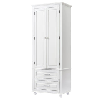 Tall Storage Cabinet With 2 Drawers For Bathroom