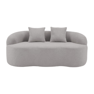 Curved Loveseat Sofa With Round Armrest