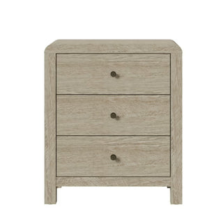 3 Drawer Chest Of Drawers With Soft Close Glides Rounded Corners Handles - Natural