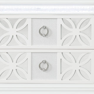 Abigale - 2 Drawer Nightstand With LED - White