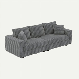 Convertible Deep Seat Sofa With Soft Pillows And Ottomans