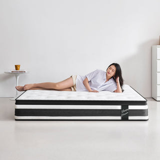 12" Breathable Hybrid Mattress, Memory Foam, Individual Pocket Springs