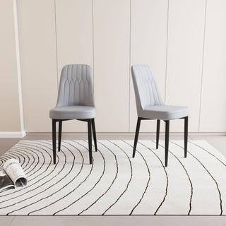 Modern Dining Chair With Cushions And Metal Legs