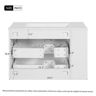 Wall Mounted Bathroom Vanity With 2 Drawers, Sink, Floating Storage Unit