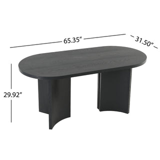 Dining Table With Curved Legs - Black