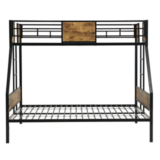 Modern Metal Bunk Bed With Side Ladders And Guardrail