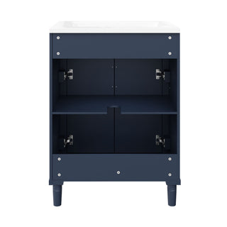 Bathroom Vanity With Integrated Sink, 2 Door Cabinet, Single Sink For Small To Medium Bathrooms