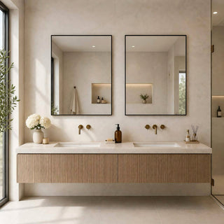 Rectangular Framed Bathroom Wall Mirror, Horizontal Or Vertical Mount
