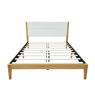 Platform Bed Frame With Upholstered Headboard, Slat Support