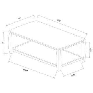 Rectangular Sofa Table With Double Shelf - Brown
