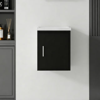 Floating Bathroom Vanity Combo, Wall Mounted Cabinet With Sink & Soft Close Doors For Small Bathrooms