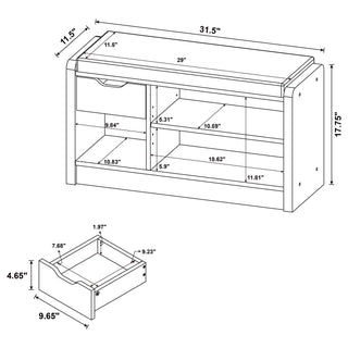 Astor - Open Shelf Storage Bench